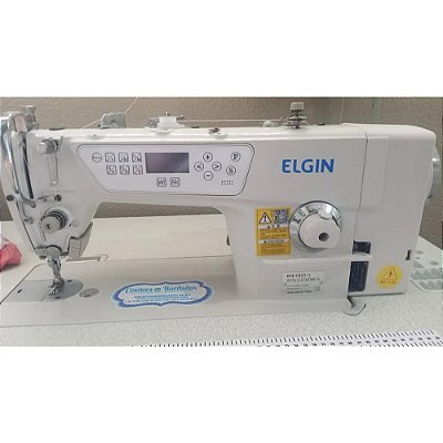 MAQUINA DE COSTURA RETA ELETRONICA COM CORTE DE LINHA ELGIN RTE1023 - 110 V COM KIT DE CALCADORES