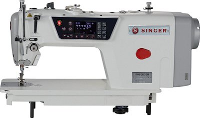Máquina de Costura Reta Eletrônica com Pontos decoritvos Retos Singer 154S - 220 V Completa com pés e mesa montados