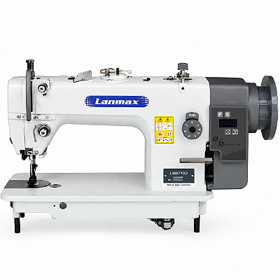 🔥 MÁQUINA DE COSTURA TRANSPORTE TRIPLO LANMAX LM-0718D DIRECT DRIVE 220V + PÉS E MESA MONTADOS