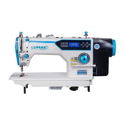 MAQUINA RETA ELETRONICA COM VOZ EM PORTUGUES LUMAK LU9800D4-TK - 110 V COMPLETA COM PÉS E MESA MONTADOS