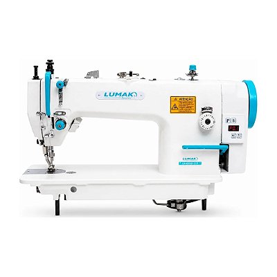 MAQUINA TRANSPORTE DUPLO DIRECT DRIVE PONTO 8MM LUMAK LU0303D - 220 V COM PÉS E MESA MONTADOS
