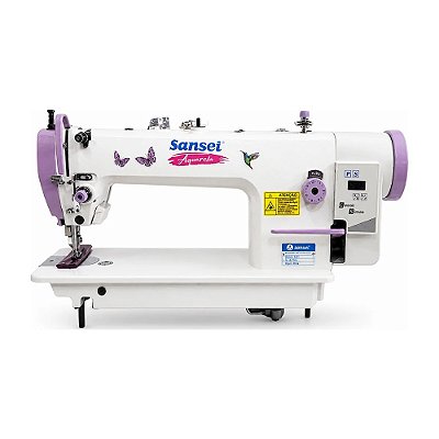 Máquina de Costura Transporte Duplo Direct Drive Sansei Aquarela SA-DS-0303L-D 110V Ponto 12 mm com Pés e Mesa Desmontados