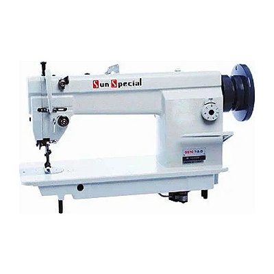 MÁQUINA RETA TRANSPORTE TRIPLO SSTC7-8D SUN SPECIAL MOTOR SERVO 750W PÉS E MESA COM ENVIO DESMONTADOS
