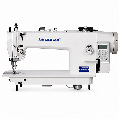 Máquina Transporte Duplo Eletrônica LANMAX LM-0338-D4 220V Ponto 12mm Direct Drive – Completa com Pés e Mesa Montados