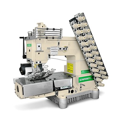 Maquina Elastiqueira 12 Agulhas Com Aparelho Adidas Motor Direct Drive SewPower SP-008-12064P-SL-DS/S - 220 V