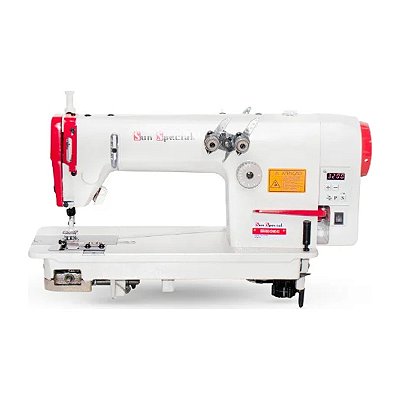 MAQUINA PONTO CORRENTE 2 AGULHAS DIRECT DRIVE SUN SPECIAL SS3800D-2 - 110 V COM PÉS E MESA MONTADOS