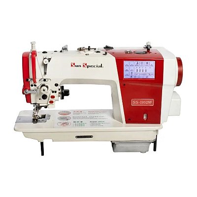 Máquina Reta Eletrônica com Refilador Sun Special SS1952-NF-DM-QI 220V COM PÉS E MESA MONTADOS