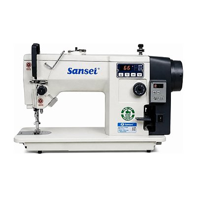 Máquina Zig Zag Eletrônica Sansei SA-DS-20U-A2 220V com 190 Pontos Decorativos Direct Drive e Pés e Mesa Desmontados