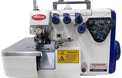 MAQUINA OVERLOQUE MOTOR DIRECT DRIVE PONTO CADEIA TECHOOK TK7-4 - 220 V COM PÉS E MESA DESMONTADOS