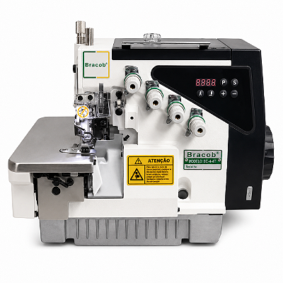 Máquina Overloque 2 Agulhas Ponto Cadeia Bracob BC S4-4AT Bivolt com Pés e Mesa Desmontados
