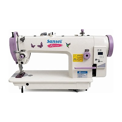 Máquina de Costura Transporte Duplo Direct Drive Sansei Aquarela SA-DS-0303L-D 220V Ponto 12 mm com Pés e Mesa Desmontados