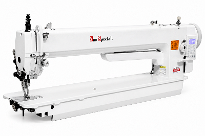 Máquina de Costura Industrial Transporte Duplo Eletrônica Base Alongada Sun Special SS0850D4-H-FT-PO 220V