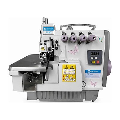 Máquina Interloque Bitola Média Sansei Aquarela SA-DS-6800DE-5-35/DD Direct Drive 220V Pés e Mesa Desmontados