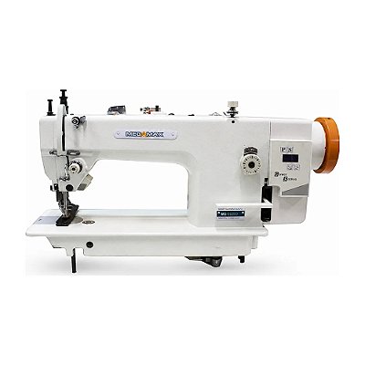 Máquina Reta Transporte Duplo Direct Drive Megamak MK0303D 220V com Pés e Mesa Montados
