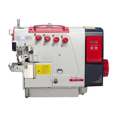 Máquina Overloque Ponto Cadeia Cilíndrica Sun Special SSQ-90-D4 2 Agulhas Direct Drive 220V + Kit Premium Carbon + Cadeira