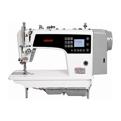 Máquina Reta Eletrônica Direct Drive Carter Blindado Gemsy S4A-DC 220V com Pés e Mesa Desmontados