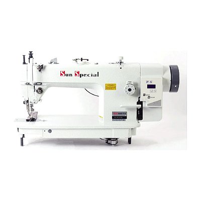 MAQUINA DE COSTURA TRANSPORTE DUPLO DENTE E CALCADOR BOBINA GRANDE SUNSPECIAL SSTC0303D-TY - 220 V