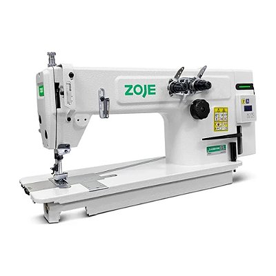 Maquina Reta Ponto Corrente 2 Agulhas 1/4 com Motor Direct Drive Zoje ZJ-A3800-BD - 220 V COM PÉS E MESA MONTADOS