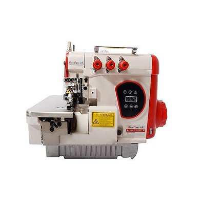 Maquina Overloque 3 Fios Direct Drive Sun Special SS-93D - 110 V + KIT PREMIUM CARBON E CADEIRA PARA COSTUREIRA