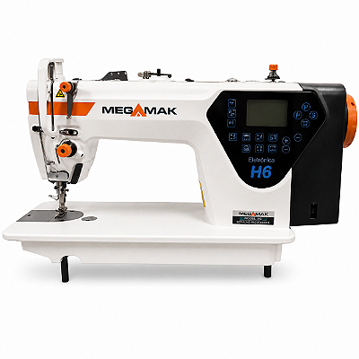Máquina Reta Eletrônica Megamak H6-4S1 220V com Pés e Mesa Desmontados