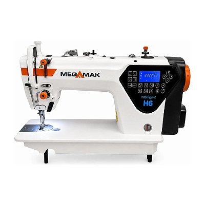 Máquina Reta Eletrônica Megamak MK-H6-5S2 220V Cárter Blindado com Pés e Mesa Desmontados