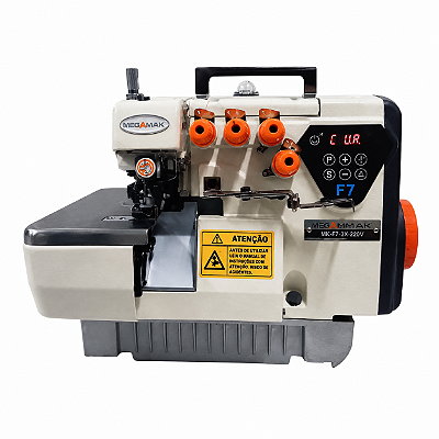Máquina Overloque Industrial Megamak F7-4X 110V Direct Drive 4 Fios 2 Agulhas + Kit Premium + Cadeira para Costureira