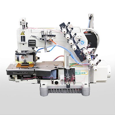 Máquina 4 agulhas ponto corrente calcador automático corte de fio automático Bracob BC 008-04085 P/UT - 220 V COM PÉS E MESA DESMONTADOS