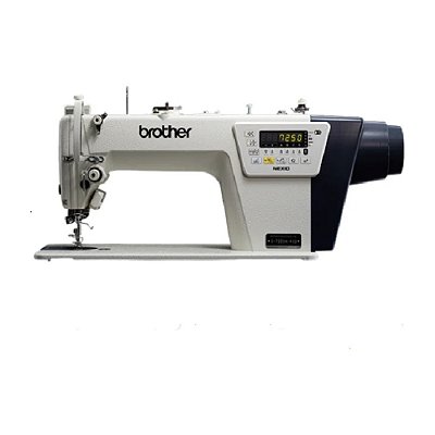 MAQUINA RETA ELETRONICA CARTER BLINDADO MOTOR DE PASSO BROTHER S-7250A-503P - 220 V COM PÉS E MESA MONTADOS