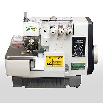MAQUINA DE COSTURA 1 AGULHA OVERLOQUE DIRECT DRIVE BRACOB BC-S3-3 AT - 220 V + KIT PREMIUM CARBON E CADEIRA ESPECIAL PARA COSTUREIRA