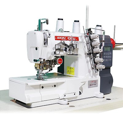 Maquina Galoneira Eletrônica com Motor de Passo e Corte de Linha Baoyu GT-500E-01-364/EWT/DS - 220 V com pés e mesa montados