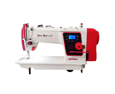 MAQUINA RETA DIRECT DRIVE COM CORTE DE LINHA SUN SPECIAL SS280DC-ST - 220 V + KIT PREMIUM E CADEIRA ESPECIAL PARA COSTUREIRA