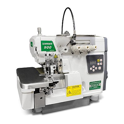 Maquina Overloque com Embutidor de Correntinha Manual SewPower SP-900D-3/BK - 220 V + KIT PREMIUM CARBON E CADEIRA ESPECIAL PARA COSTUREIRA