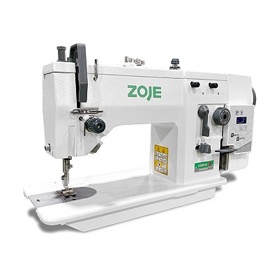 Maquina Zigue zague Semi-industrial 12 mm Zoje ZJ-20U63-BD - 220 V + KIT PREMIUM CARBON E CADEIRA PARA COSTUREIRA