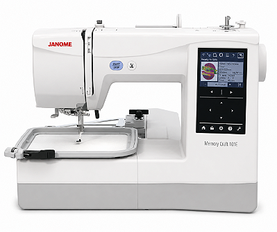 Máquina de Bordado Janome MC100E AutoVolt 14x14 cm + Kit de Bordados Exclusivo