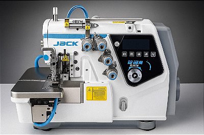 MAQUINA OVERLOQUE PONTO CADEIRA ELETRONICA JACK C7-4/83323BK - 220 V COM PÉS E MESA MONTADOS