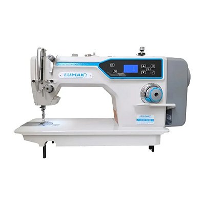 MAQUINA RETA DIRECT DRIVE COM CORTE DE LINHA AUTOMATICA LUMAK LUD2 - 220 V COM PÉS E MESA MONTADOS