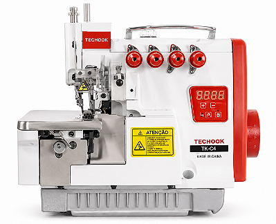 Máquina Overloque Ponto Cadeia Techook TK-C4 2 Agulhas Direct Drive 220V Completa Desmontada
