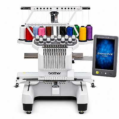 Máquina de Bordado Brother Profissional PR1060W Área DE TRABALHO 36 x 20 cm - 10 agulhas + KI PREMIUM CARBON E MESA DE APOIO