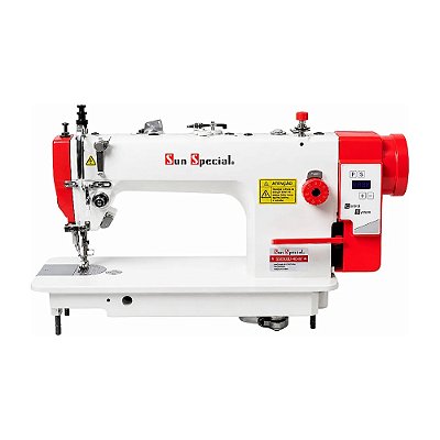 MAQUINA TRANSPORTE DUPLO DIRECT DRIVE SUN SPECIAL SS0303D-PR-QI - 220 V + KIT PREMIUM E CADEIRA PARA COSTUREIRA