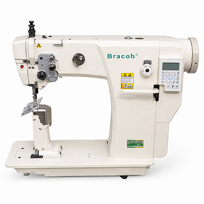 MÁQUINA DE COLUNA TRANSPORTE DUPLO BRACOB BC 5816 AT EUT 220V DIRECT DRIVE + PÉS E MESA DESMONTADOS