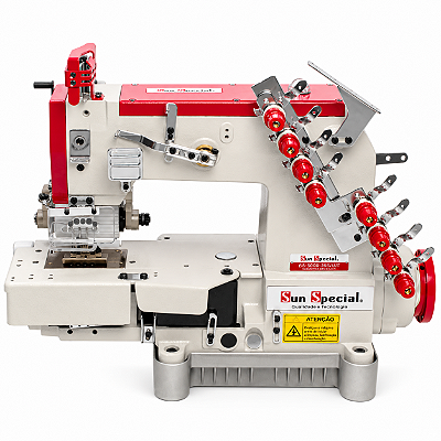 Máquina Elastiqueira SUN SPECIAL SSTC118 4 Agulhas 8 Fios Direct Drive 220V + Kit Premium + Tesoura Elétrica + Cadeira