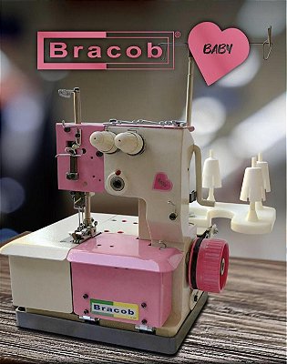 Máquina de costura Galoneira Bracob 2 agulhas semi industrial BC 2600-2 Baby- 110 V