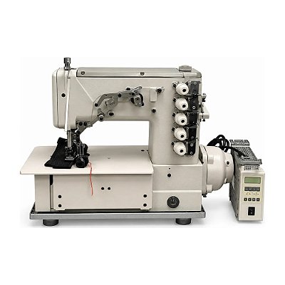 Máquina Galoneira Industrial Bracob BC-5000D 3 Agulhas 5 Fios Direct Drive 550W + Pés e Mesa Montados