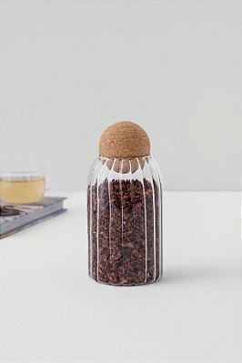 pote de vidro hygge canelado M