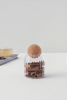 pote de vidro hygge canelado P