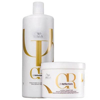 Wella Kit Oil Reflections Shampoo 1000ml + Máscara 500ml