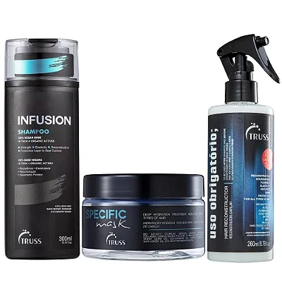 Kit Truss Infusion Shampoo 300ml + Specific Mask 180g + Uso Obrigatório 260ml