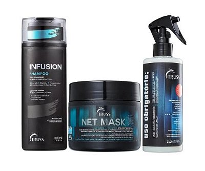 Kit Truss Infusion Shampoo 300ml + Net Mask 550g + Uso Obrigatório 260ml