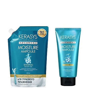 Kit Duo Kerasys Advanced Ampoule Moisture( Sh 500ml + Másc 300ml)