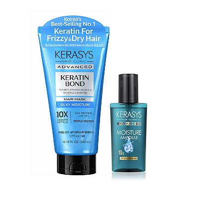 Kerasys Kit ( Máscara Silk Moisture 300ml + Serum Ampoule Moisture 80ml )